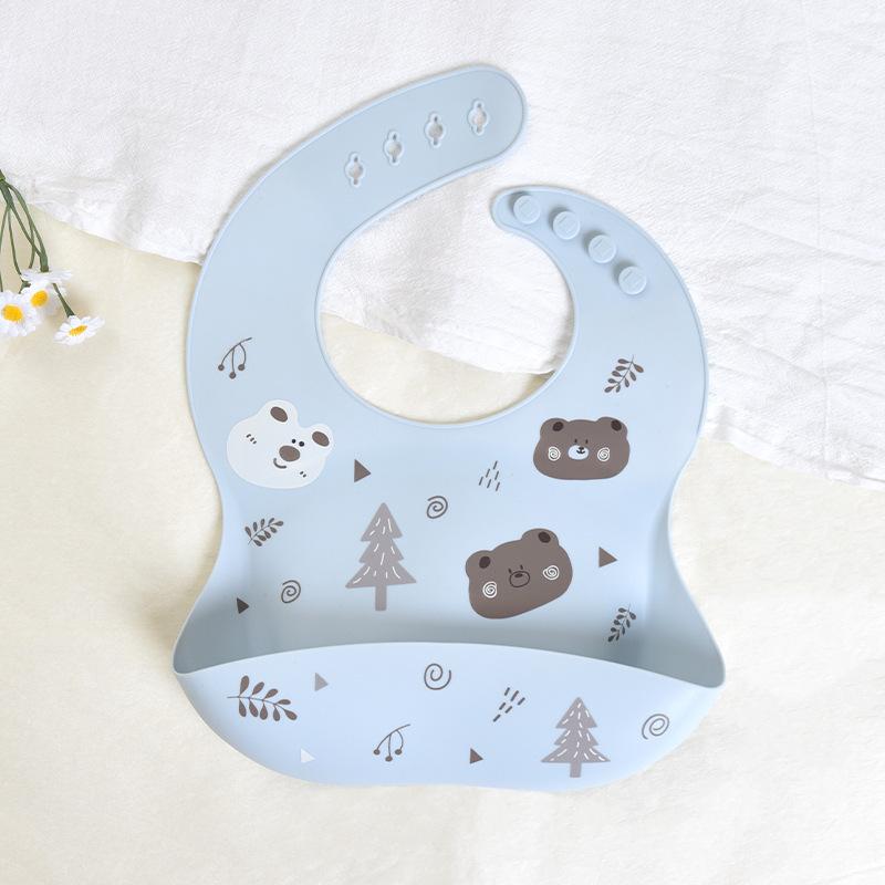 Food Grade Silicone Baby Eating Bibs Easy to Clean Baby Bibs Drool Towels Waterproof Children Silicone Drool Bibs