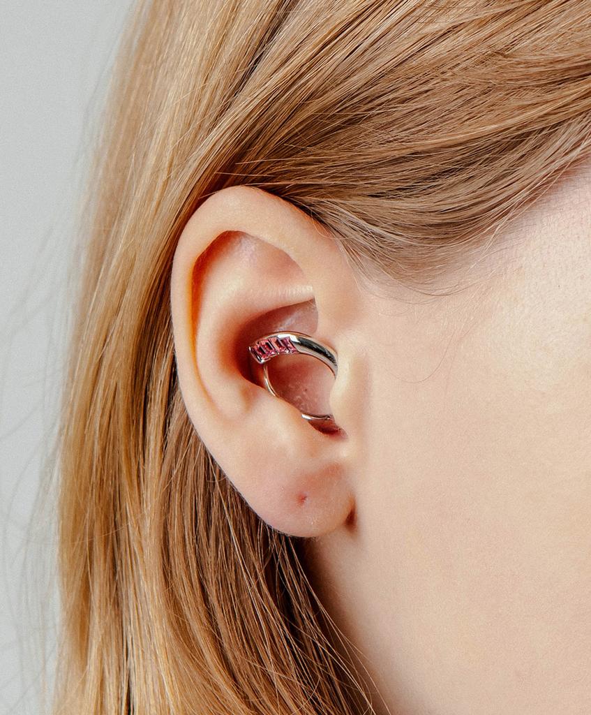 Sundaydiscoclub Khan Clip-On Earrings Silver Pink