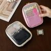 Borsa Trasparente in PVC per Cosmetici da Viaggio Portatile Mini Impermeabile Borsa per Rossetto Cosmetico Grande Apertura con Cerniera Borsa a Mano da Esterno