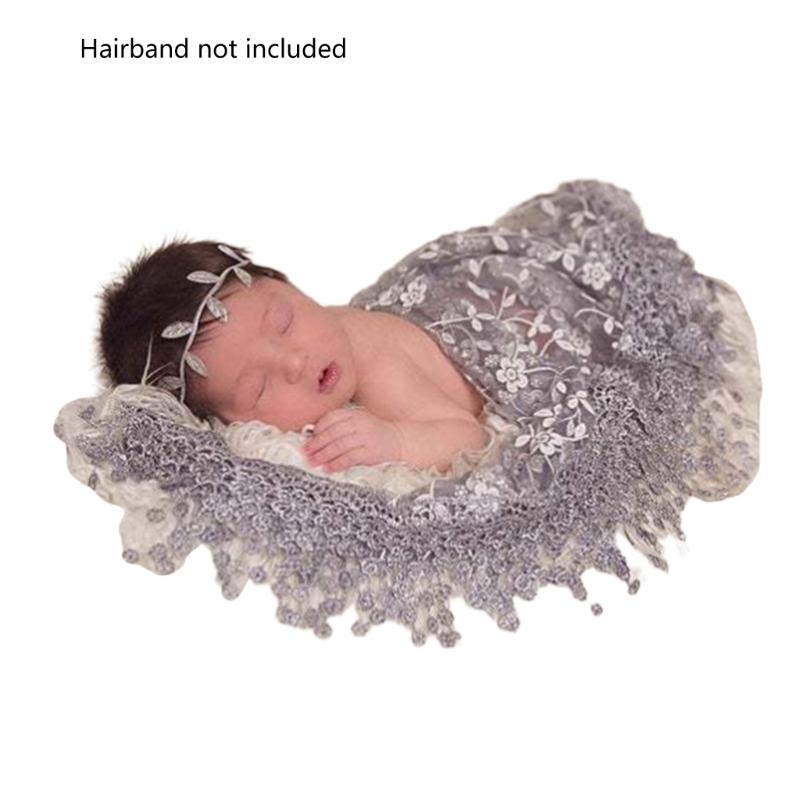 Unique Lace Embroidery Newborn Photography Props Soft Wrapping Cloth Photoshoots Baby Girls Photo Shoot Accessories
