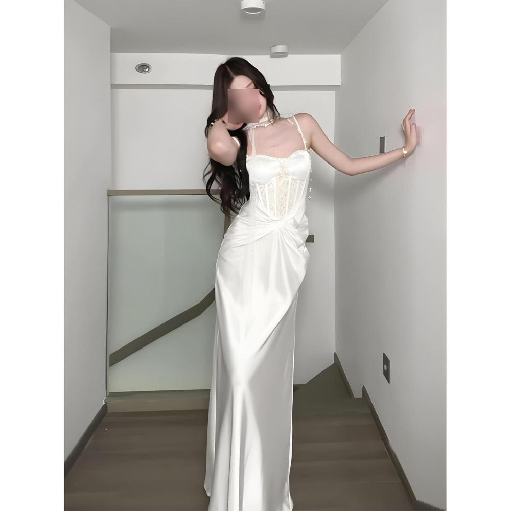 Rochie frumoasă și unică cu bretele tip schelet de pește, stil celebritate de vară, rochie de banchet high-end rafinată, casual