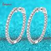 Smyoue 18K Plated 1.74-6.5cttw All Moissanite Hoop Earrings for Women Lab Diamond Jewelry 100% 925 Silver Earring