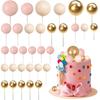32Pcs Blue Ball Cake Topper Decorations Mini Balloons Cake Topper Sticks Foam Balls Cake Picks Cake Topper Balls Cake Decor