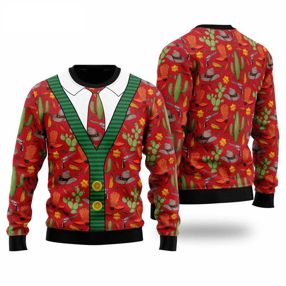 Christmas Fake Cardigan Pullover Man Pullover 3D PrintNew Year Party Sweatshirt Women Party Birthday Christmas Pullovers Kids Tops