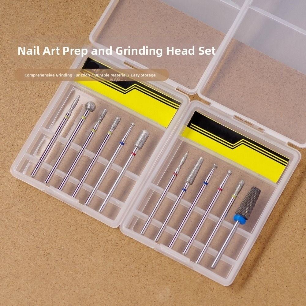 6Pcs Wear-resistant Nail Art Drill Bit Kits Professional Cuticle Nail Grinding Bits  Pedicure Care