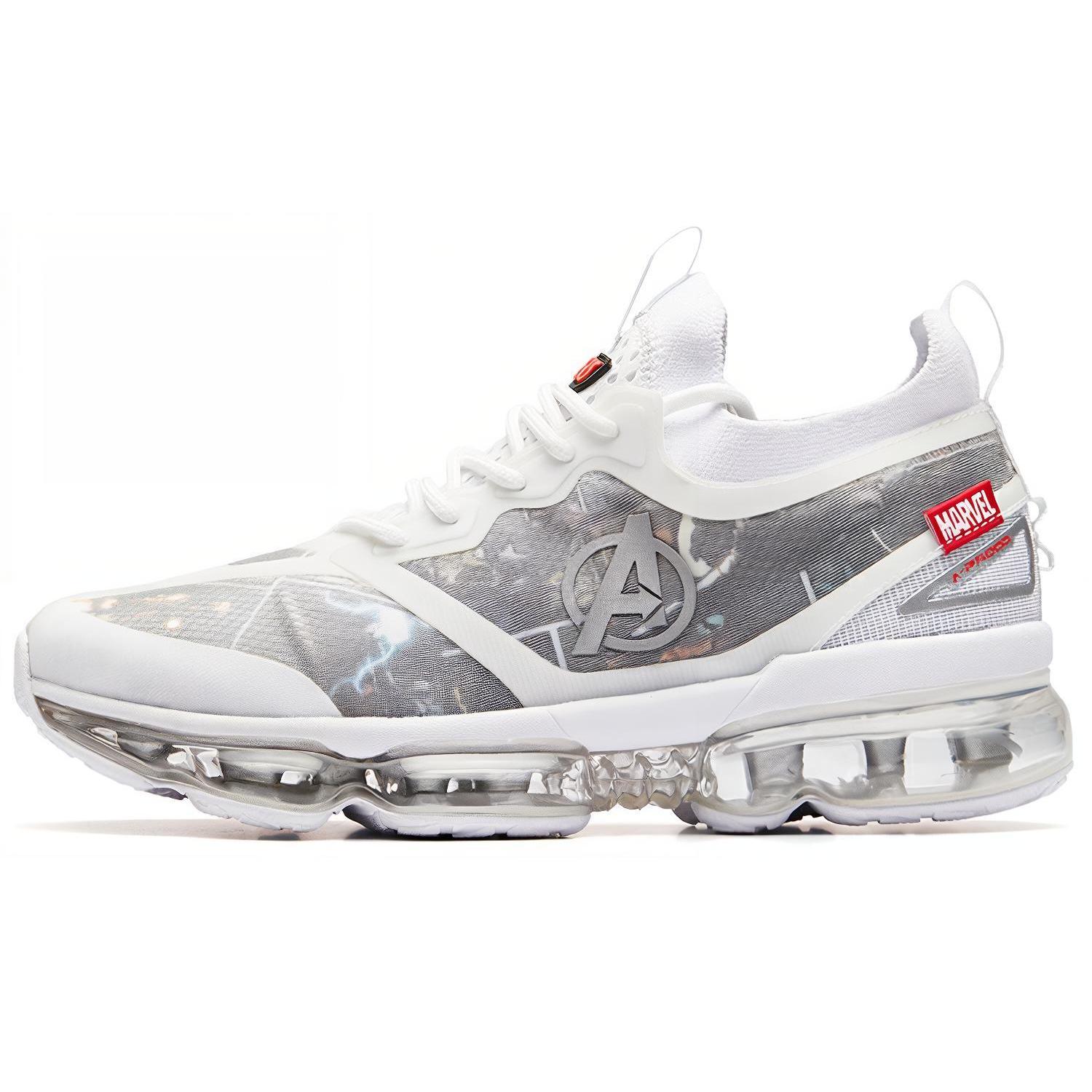 

New MARVEL x Anta The Avengers Series Cushioning Low Top Running Shoes Women s White Gray 92925503-10 35.5