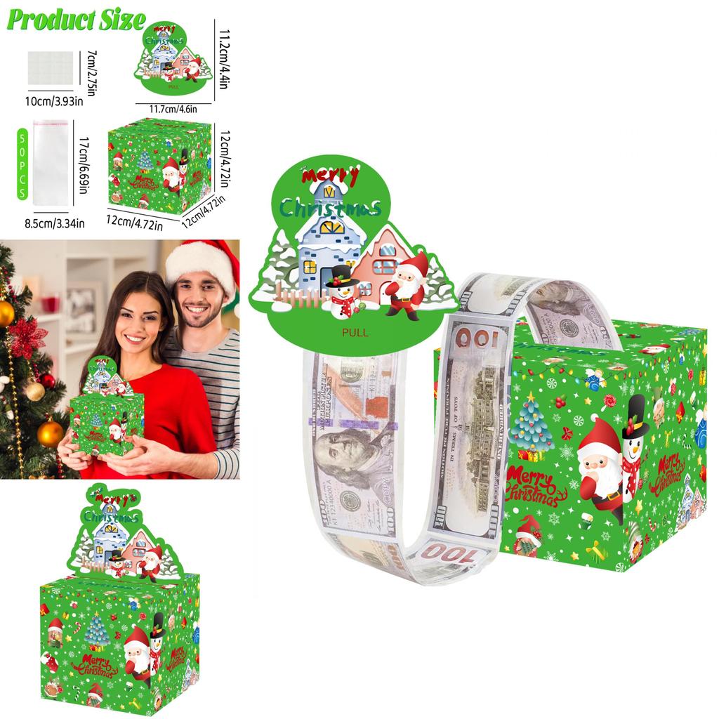 Christmas Celebration Money Box With Festive Green Santa For Event Decor And Gifting