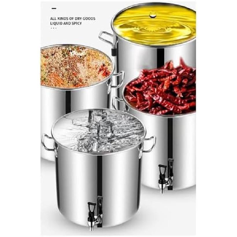 Stainless Steel Stock Pot - Stock Pot With Spigot, Round Stock Pot With Soft-Touch Handles, Stainless Steel Soup Stockpot Composite Bottom 5-90L Wine