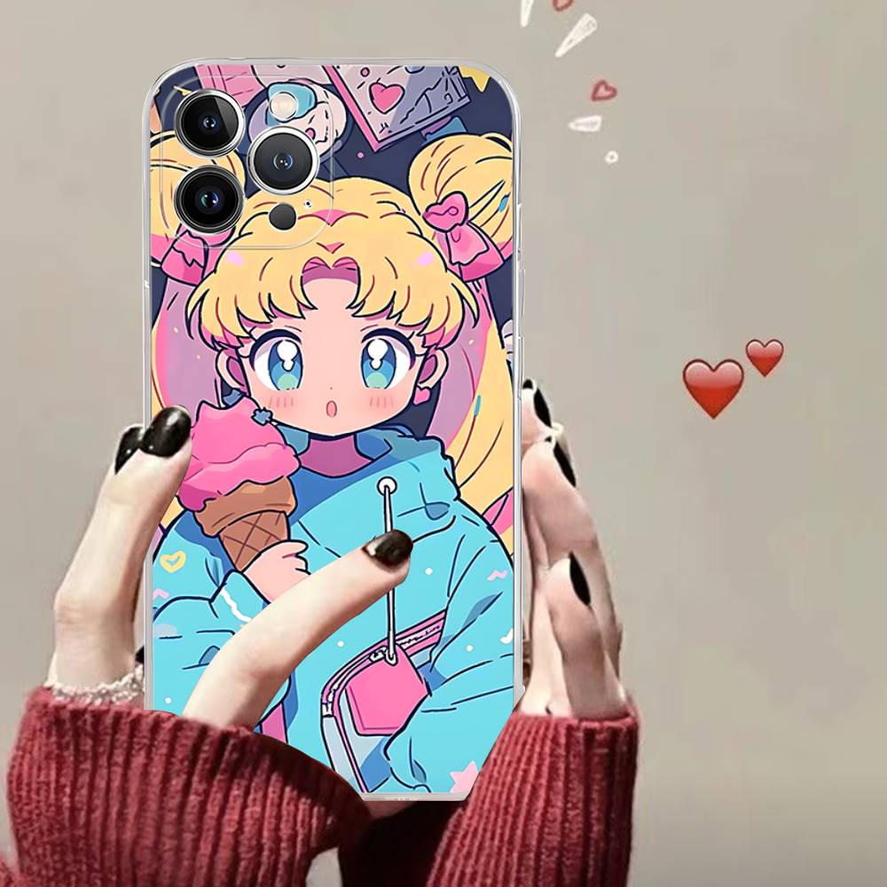 Popular Anime Girl S-Sailor Moon For iPhone 17 16 16e 15 14 13 12 11 Pro Max Mini Plus Phone Case