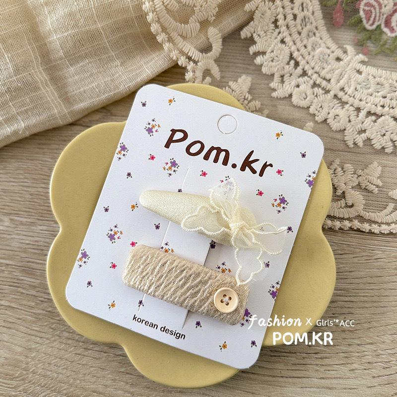 Plaid & Solid Color Korean Hair Bows - Girls' BB Clips and Hairpins