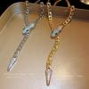 Rhinestone Snake Shaped Necklace for Women Chain Choker Jewelry Gift