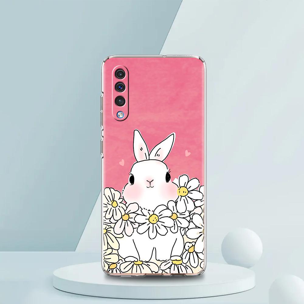 Cute Colorful Rabbit Case For Samsung A16 A14 A12 A22 A32 5G A34 A42 A52 A54 A50 A70 A30 A40 A20E A10S A20S A02S A04S A06 Cover