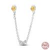 Real 925 Silver Stars & Moon Sunflower Safety Chains Spacer Beads Charms Fit Qikaola 925 Bracelets DIY Jewelry