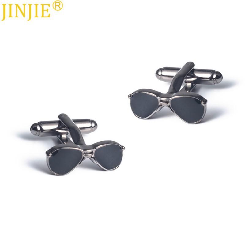 

Electroplated Black Sunglasses Metal Cufflinks Men s French Pure Natural чорний