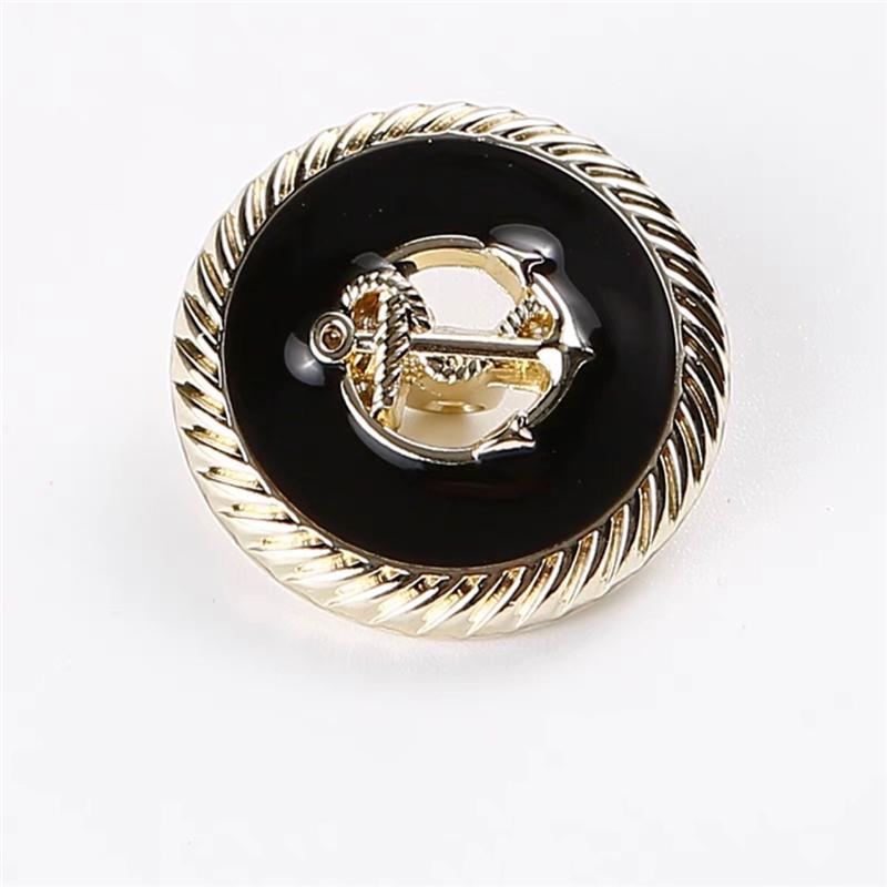 

10 шт. винтажные пуговицы с узором якоря, модные декоративные пуговицы для одежды, швейные аксессуары, белые, черные пуговицы для пальто, куртки 15mm-10pcs