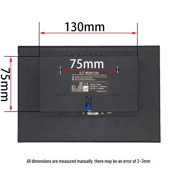 8" HD ლითონის LCD მონიტორი, 1080P სამრეწველო/მანქანაზე დასამონტაჟებელი დისპლეი HDMI ინტერფეისით