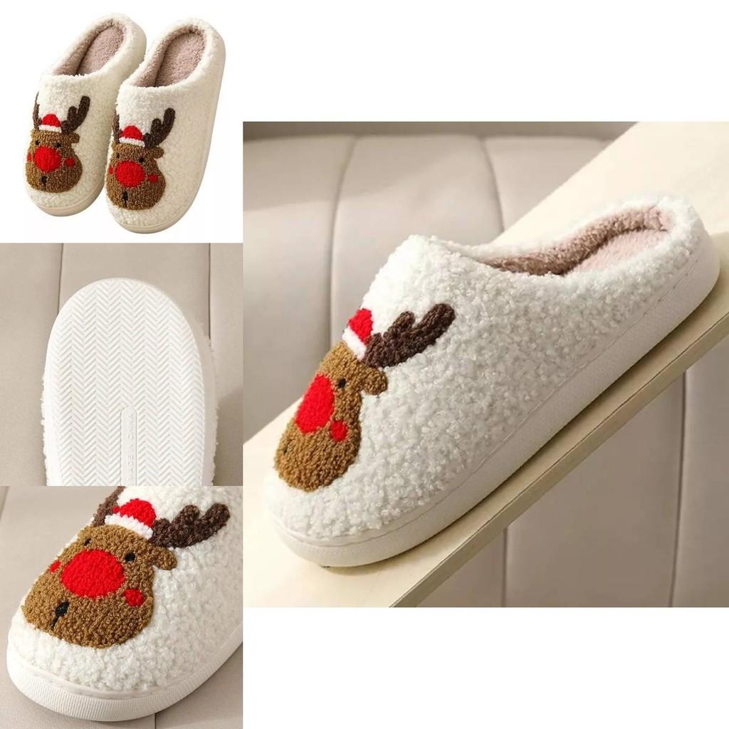 Cozy Plush Cotton Slippers For Women Warm Indoor Winter Footwear Perfect For Christmas And Halloween