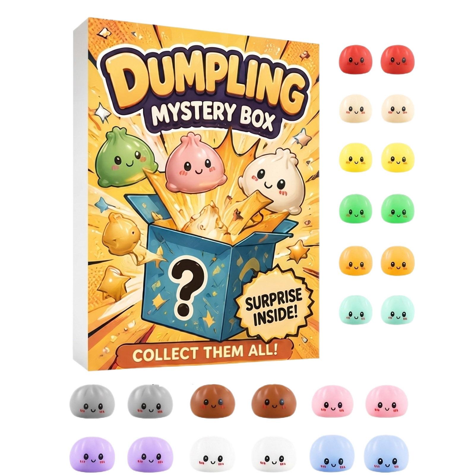 

Dumpling Mystery Box 24 Pieces Collectible Squeeze Toys Blind Box Set with Assorted Cute Designs for Stress Relief and Display One Size
