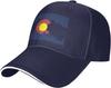 Colorado Flag Mountain Outline Baseball Cap Polyester Casual Adjustable Sun Protection Baseball Hat