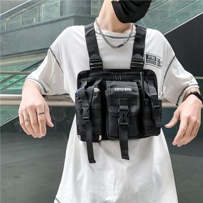 Torba na klatkę piersiową Hip Hop Streetwear Duża pojemność Torba na talię Sportowa swobodna torba kamizelka dla mężczyzn