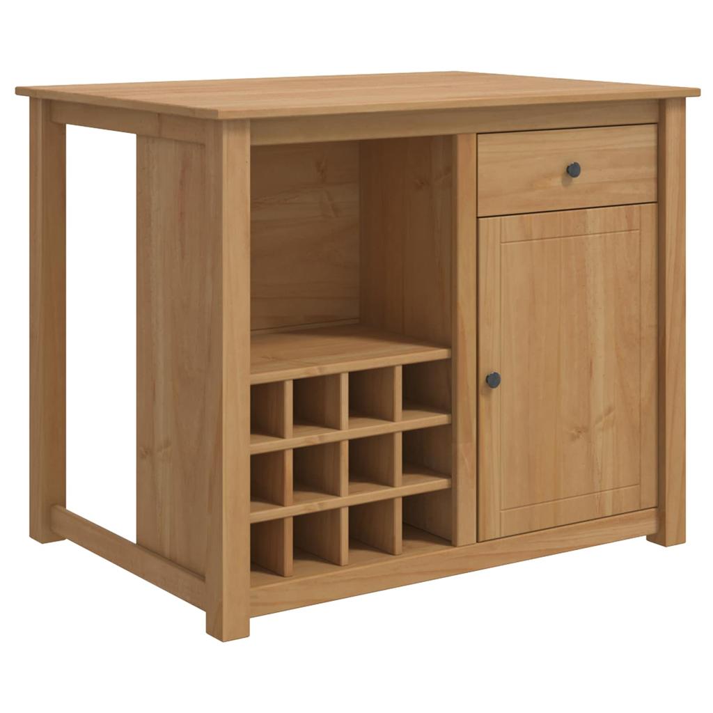 Kitchen Trolley with Door PANAMA 2 pcs Honey Wax Finish 112 x 77 x 90 cm