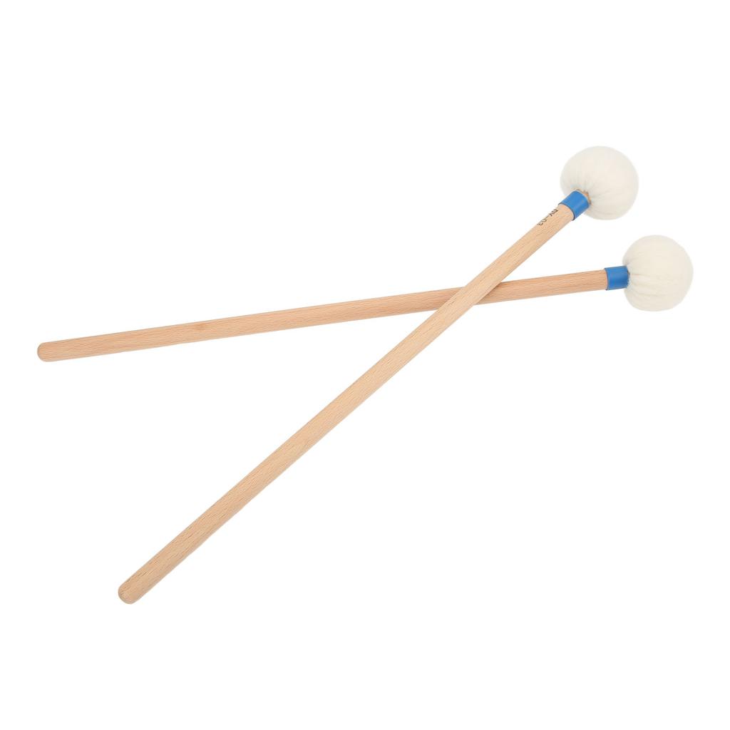 2 Stück Trommelschlägel Filzkopf Holzgriff Rutschfest Instrument Zubehör Set Kit zum Spielen Blau