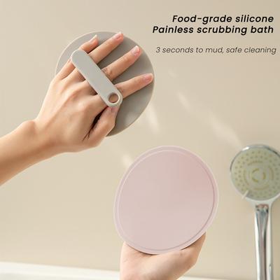 Silicone Bath Brush Silicone Gentle Exfoliating Three-Finger Anti-Slip Grip Body Scrubber Sensitive Skin Massage Tool