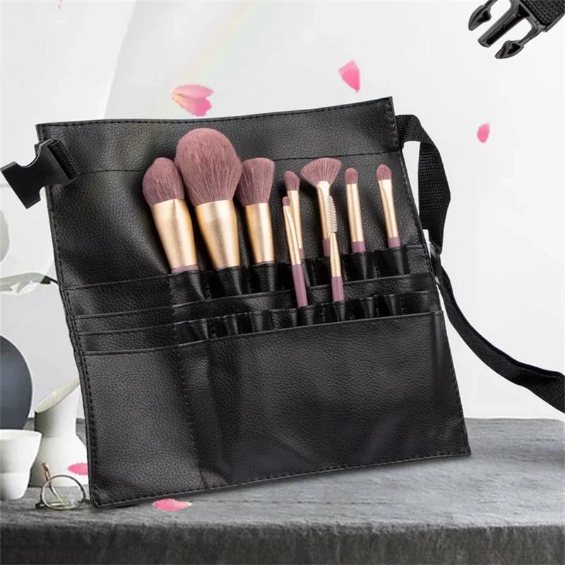 Multi-function 1PC PU Leather Waist Bag Makeup Brush Bag With Belt For Professional Makeup Artist Large Capacity Pet Scissor Bag