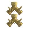 Premium Copper Double Outlet Splitter 3/4Inch High Pressure Irrigation Adapter Easy Twist Installation Gardening Tool