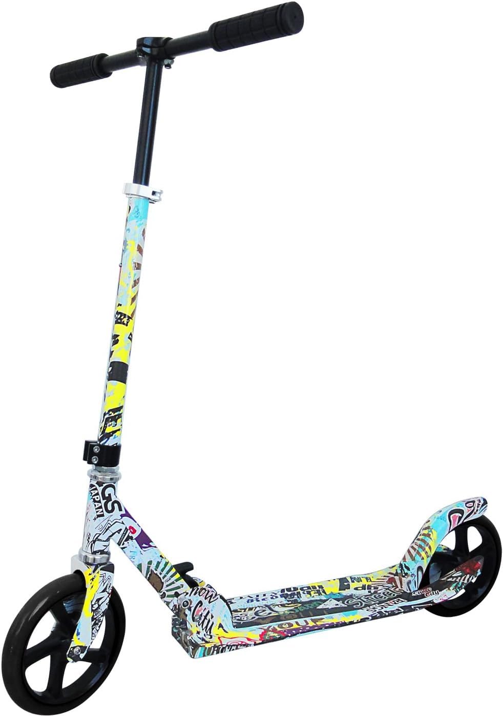 

RANGS Japan R7 Langs 200mm Large CE Certified Scooter, Black, Wheels, Foldable, 2-Level Adjustment,