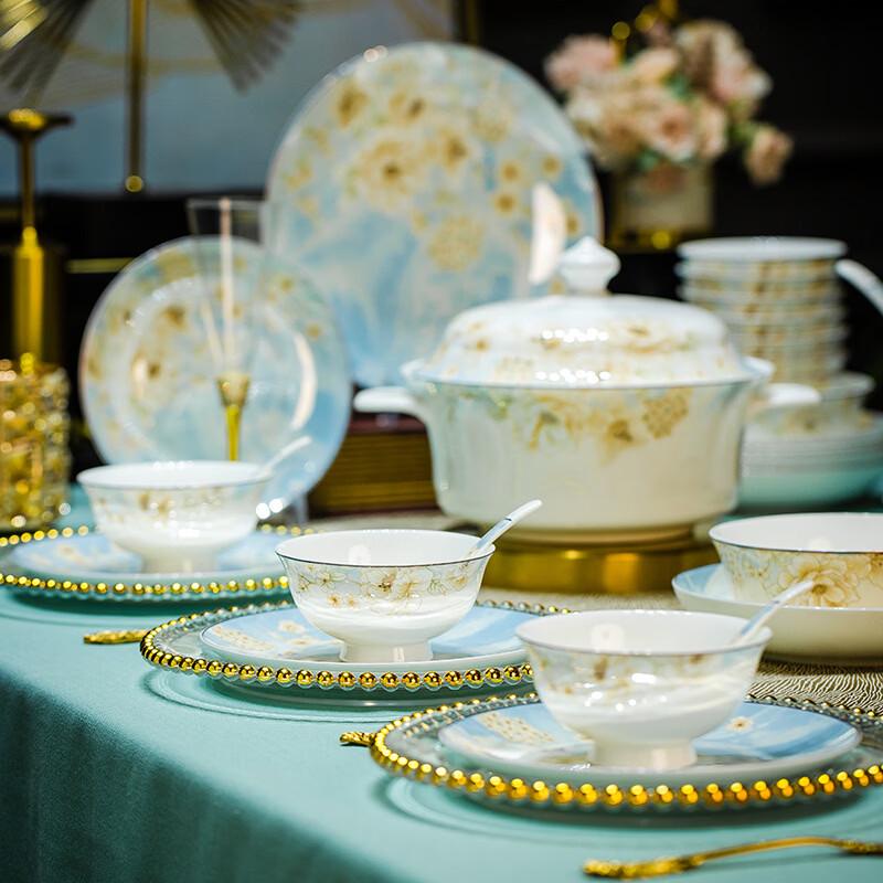 Handun European Bone China Dinnerware Set - Begonia Series