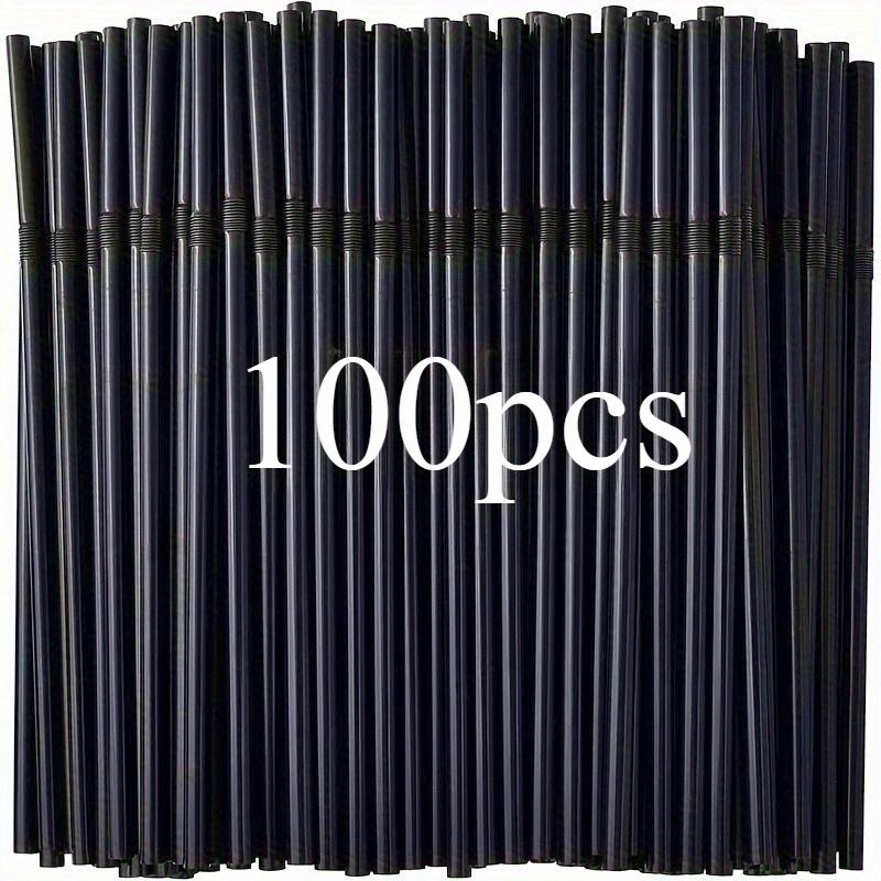

100pcs Thick and Durable Black Straws, Length 8.27 Inches/21cm, Diameter 0.24 Inches/0.6cm, Suitable for Kitchen,Milk, Soda