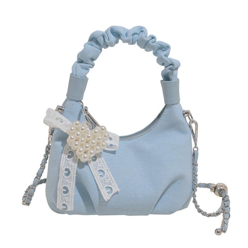 Urban Minimalist Pu Clutch Bag With Chain Shoulder Strap And Pleated Handle For Daily Use
