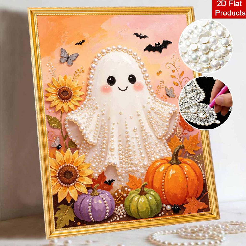 Halloween Pearl Painting Art Kit Cute Ghost Sunflower Pumpkin Handmade Diy Home Decorations
