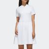 adidas Neo Logo Solid Color Three Stripes Color Block Sports Slim Fit Zipper Breathable Short Sleeve Dress Women Dresses White DZ9283