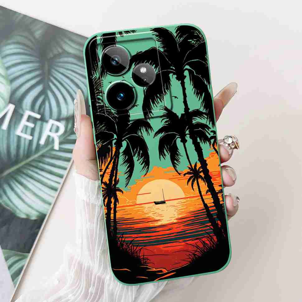 For Realme GT 7 5G 6.78" Case RMX5061 Cartoon Panda New Flower Collection Soft Silicon Cover For Oppo Realme GT7 5G Phone Shell