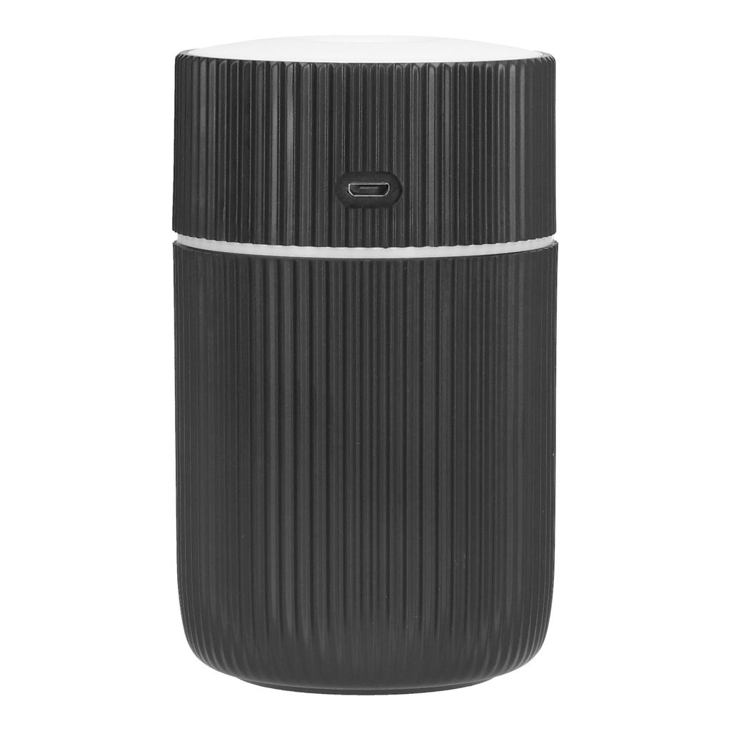 Mini zvlhčovač vzduchu s barevným světlem Stolní zvlhčovač vzduchu Napájený přes USB do auta, kanceláře, pokoje, ložniceČerný