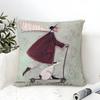 Pillow Case Cotton Linen Fabric Square Zipper Pillowcase Home Decorative Living Room Minimalist Art Style S-Sam Toft Art 2