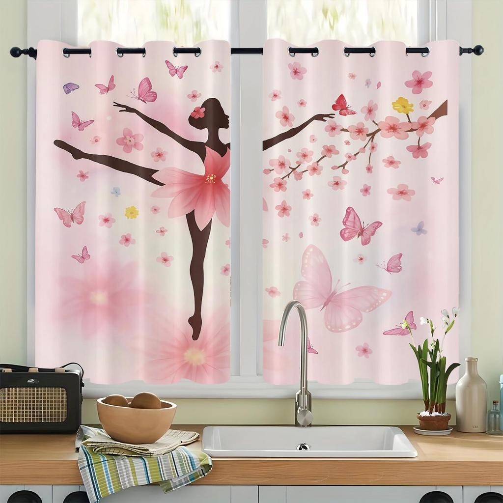 Ballet Girl High-Precision Blackout Curtains - Custom Digital Print, Thickened Polyester, Sun Protection