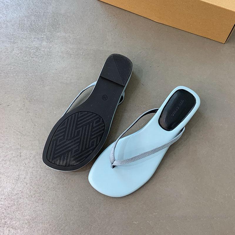 Fashion Fashion Round Toe Ladies Wedges Slippers Shoes Footwear Low Heel Women Slippers Wedges Shoes Female Slides Sandals Flip flops