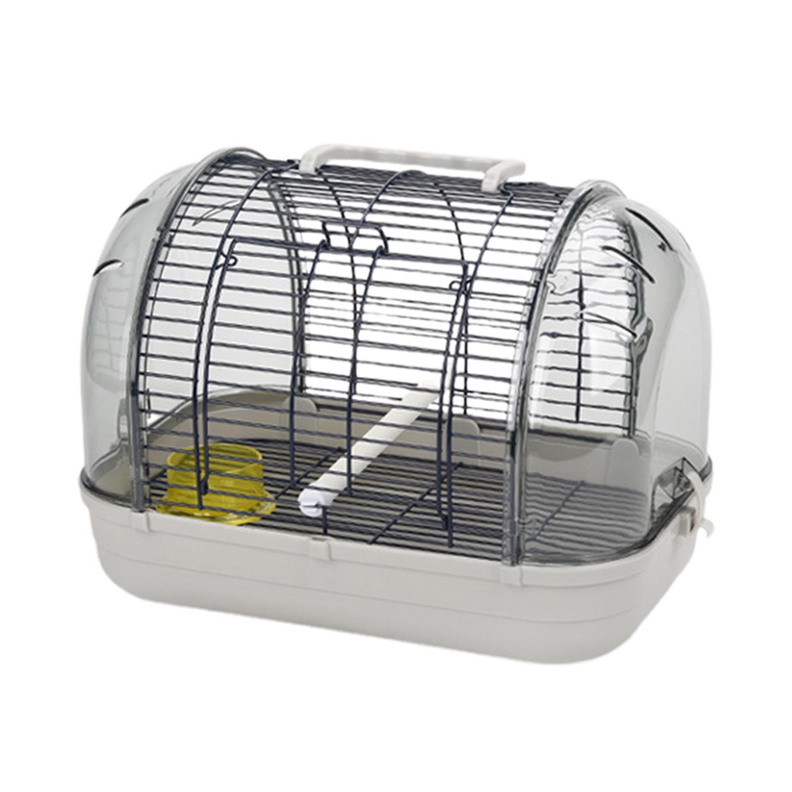 

Transport Cage Breathable Small Villa Bird Cage Lightweight Bird Carrier for Small Birds Parrotlets Budgies Cockatiels Parrots сірий колір