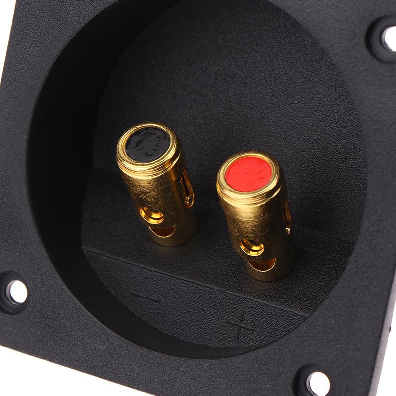 Speaker Box Rear Back Panel Wiring Terminal Plug Round Boxes With 2 Banana Jack Gilded Subwoofer Stereo Plug Speaker Terminal