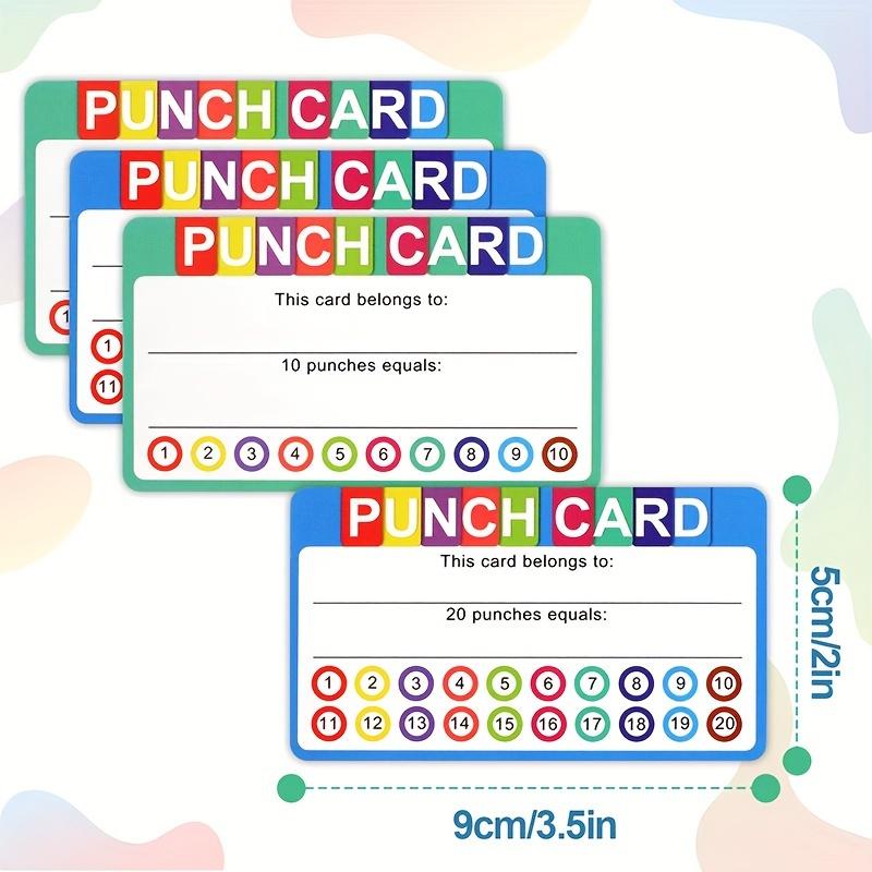 100pcs/pack Educational Motivational Punch Cards Incentive Vibrant Punch Cards Classroom