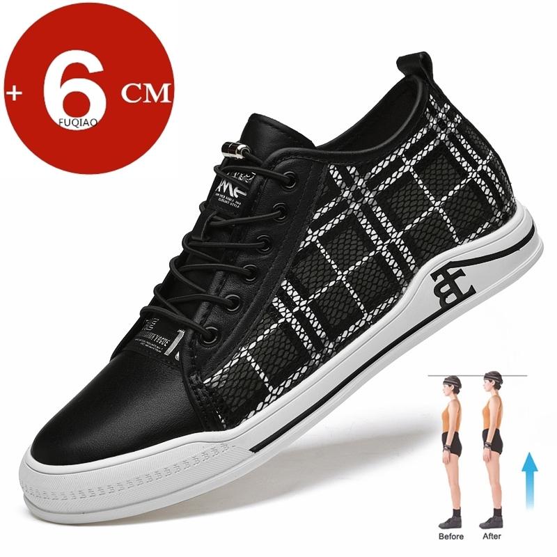 Fashion Lift Men Sneakers Elevator Shoes Hidden Heels Breathable Heightening Shoes For Men Increase Insole 6CM Sports Casual Height Shoe