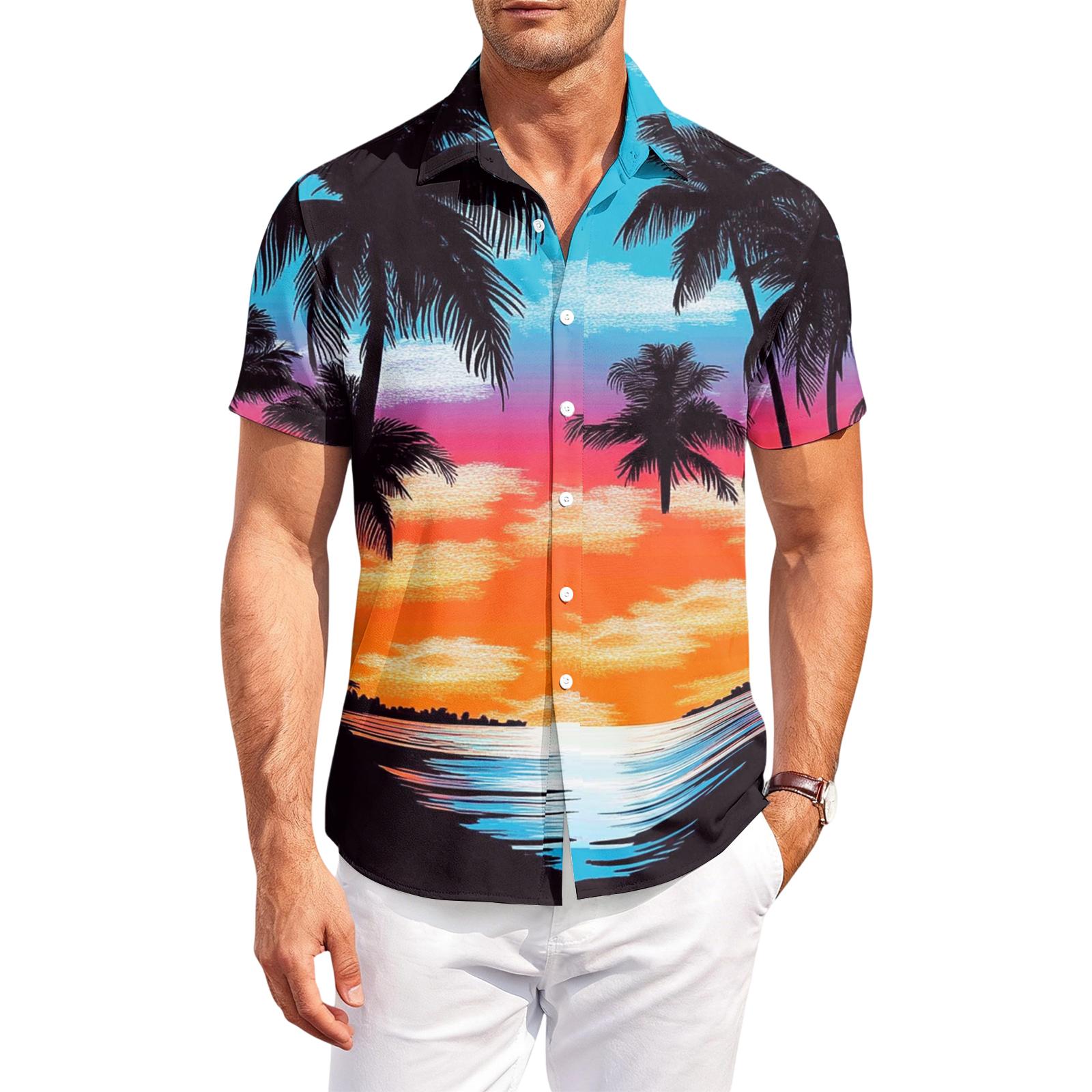 

Men s Casual Short-Sleeve Collared Shirt XL шафрановий