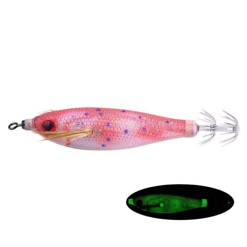1/5/10Pcs Horizontal Squid Jigs Luminous Cuttlefish Lure Plated Jigging Baits Sea Fishing Artificial Shrimp Hook