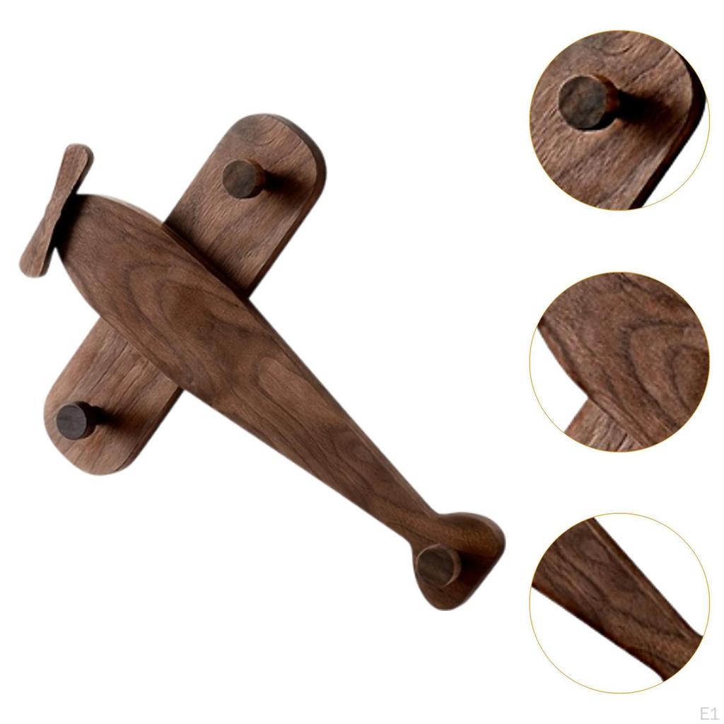 Coat Rack Wall Mount Hanger Airplane Shape Modern Organizer Hooks for Robes Hat