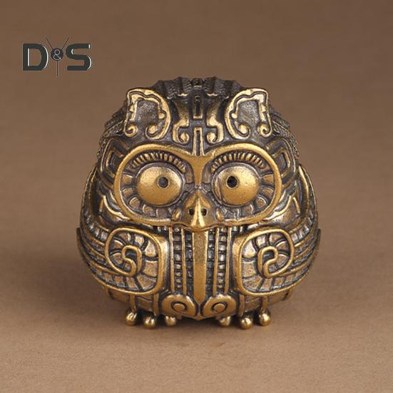 Vintage Owl Figurine Mini Owl Incense Burner with Lid Collectible Owl Ornament for Home Living Room Office Desk Bookshelf Decor