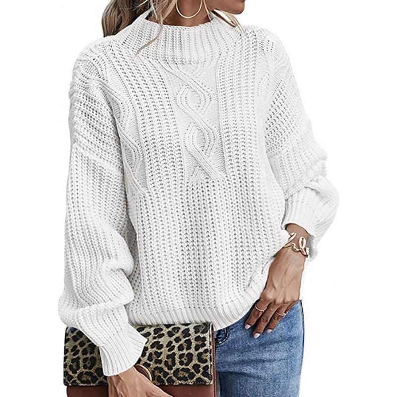 Womens Slim Fit Knit Sweater Long Sleeve Crew Neck Casual Top Winter