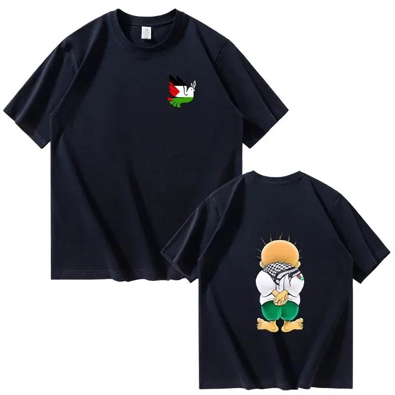 

Handala T-shirt Men Fashion Summer Cotton Short Sleeve T Shirt Women Cool Casual Harajuku Hip Hop Streetwear Tee Tops Camiseta 4XL